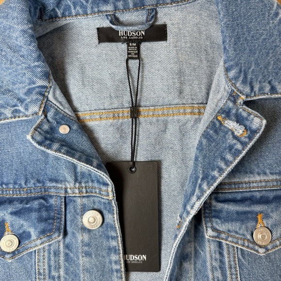 NWT Hudson Women’s Blue Trucker Denim Jacket Size Small/Medium - Picture 4 of 14